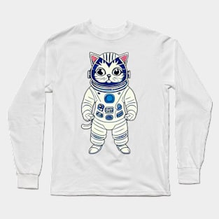 Astronaut cat outer space Long Sleeve T-Shirt